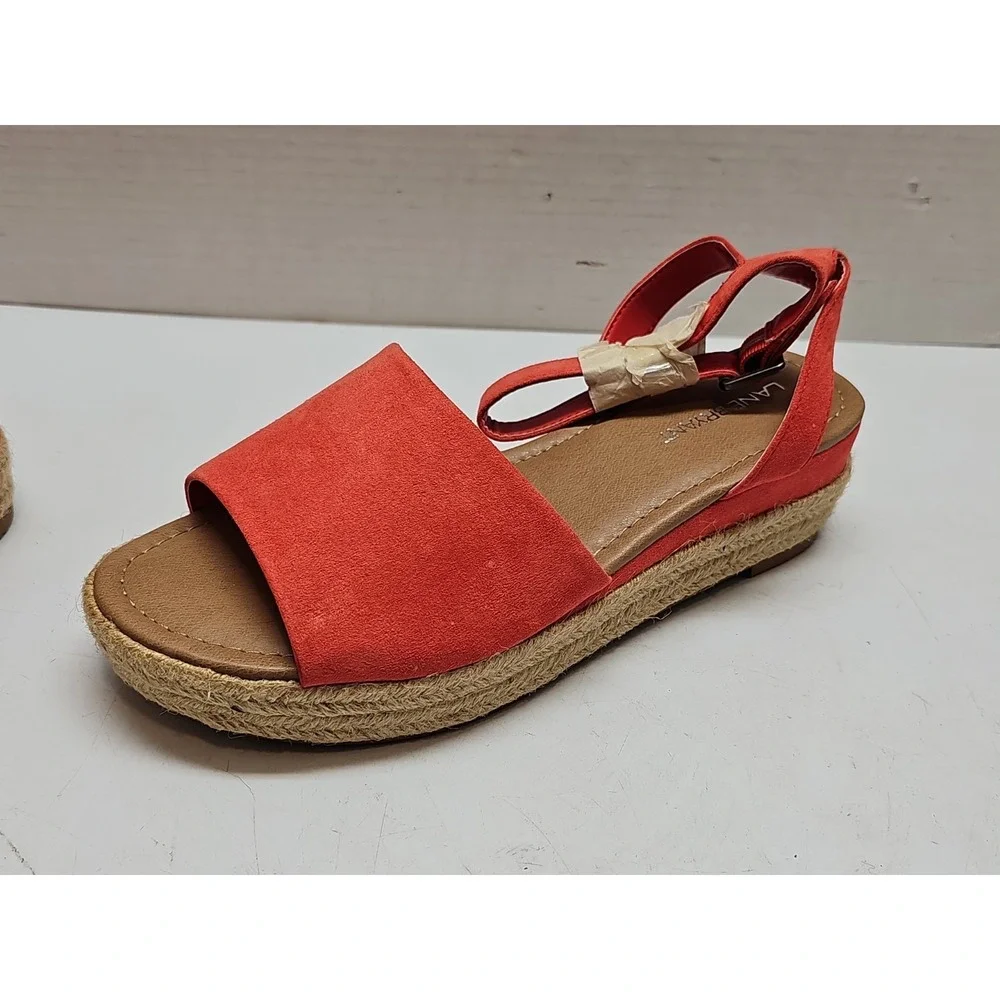 Lane Bryant Womens Coral Ankle Strap Wedge Espadrille Sandals 8W Platform